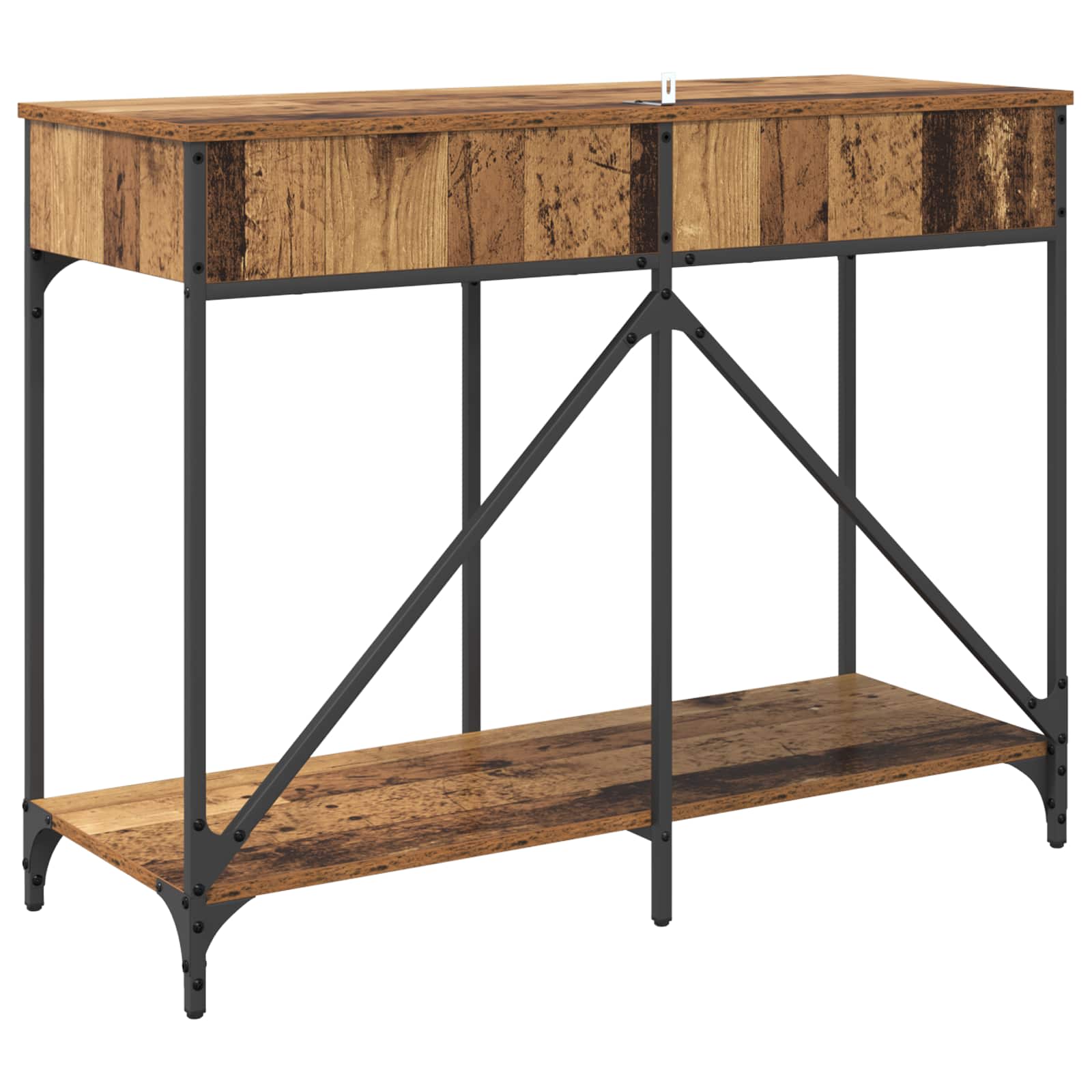 Konzolna stolica s ladicama Staro drvo 100 x 39 x 78,5 cm