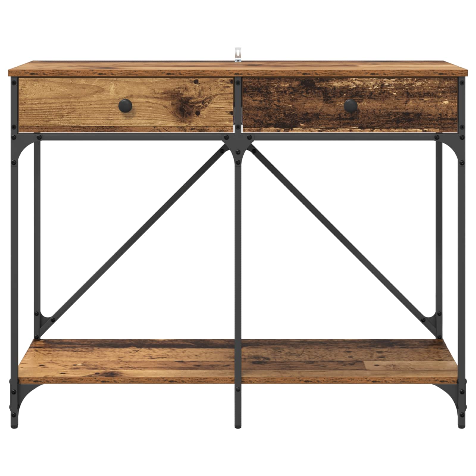 Konzolna stolica s ladicama Staro drvo 100 x 39 x 78,5 cm