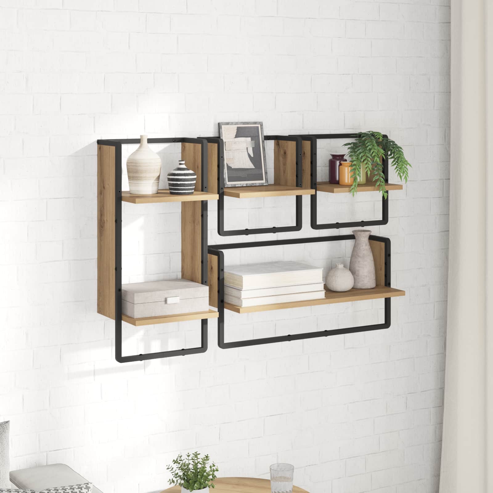 Set zidnih polica Zidne 4 pcs Umjetnički hrast 65 x 25 x 30 cm