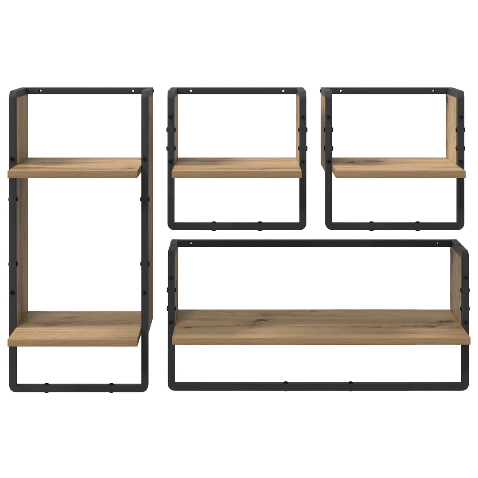 Set zidnih polica Zidne 4 pcs Umjetnički hrast 65 x 25 x 30 cm