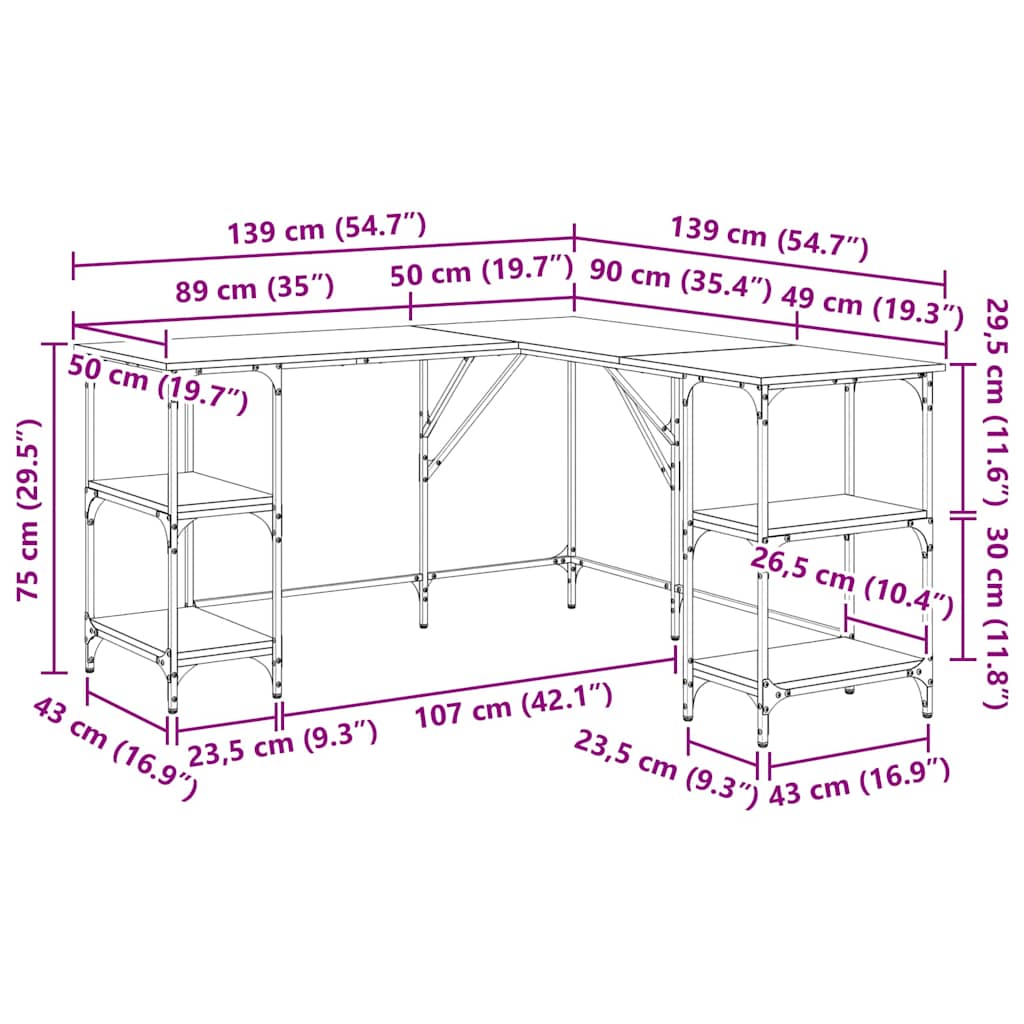 Stol Crni hrast 139 x 139 x 75 cm Konstruirano drvo