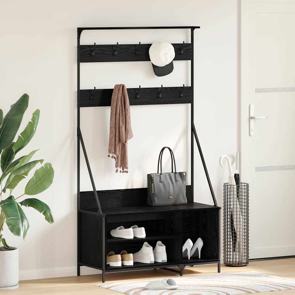 Stalak za odjeću Crni hrast 100 x 41 x 184 cm Konstruirano drvo