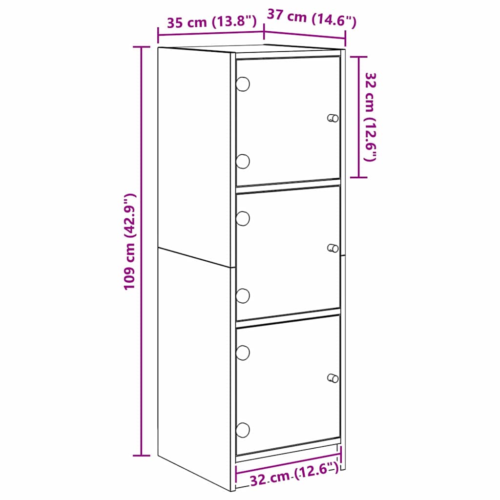 Highboard Staro drvo 35 x 37 x 109 cm Konstruirano drvo