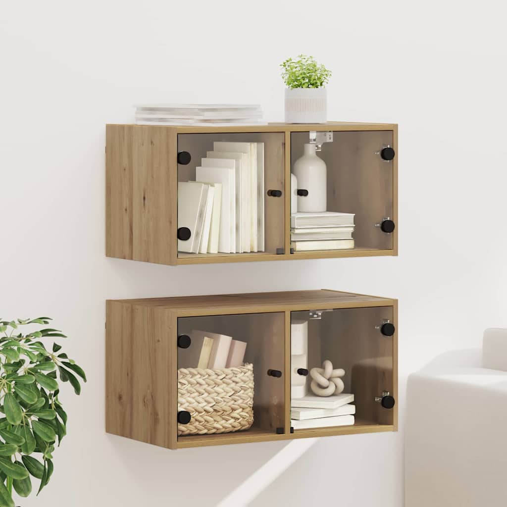 Zidni ormari Zidne 2 pcs Umjetnički hrast 68 x 37 x 35 cm
