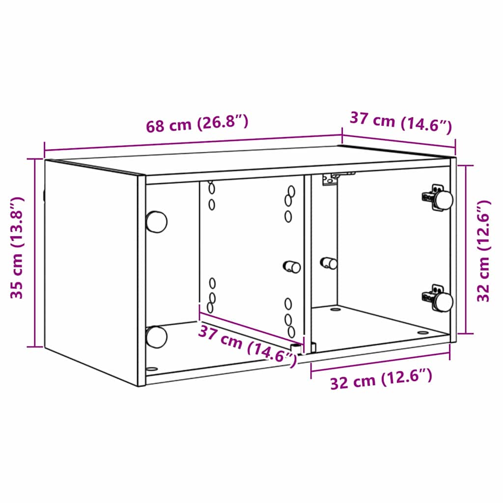 Zidni ormari Zidne 2 pcs Umjetnički hrast 68 x 37 x 35 cm