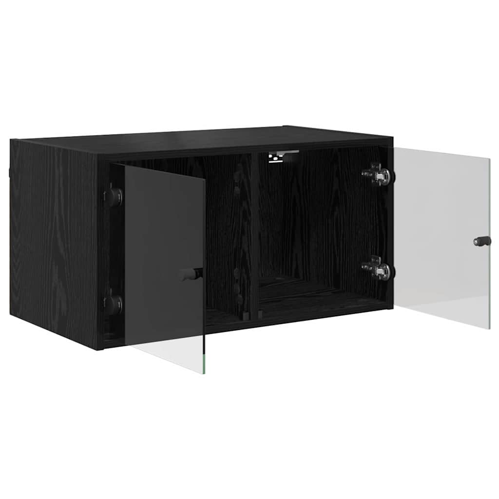 Zidni ormari 2 pcs Crni hrast 68 x 37 x 35 cm Konstruirano drvo