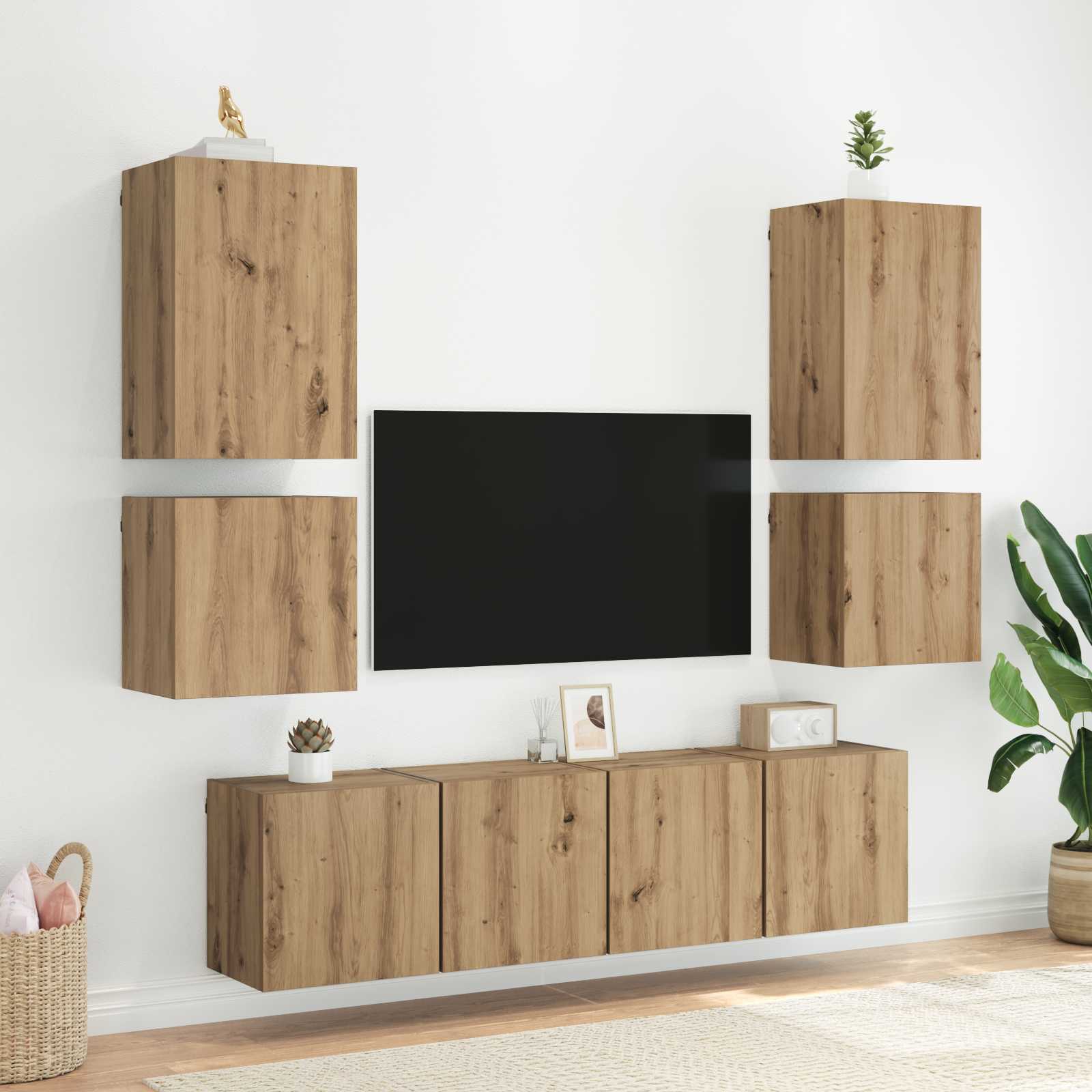 TV zidni ormari Zidne 2 pcs Umjetnički hrast 40,5x30x40cm