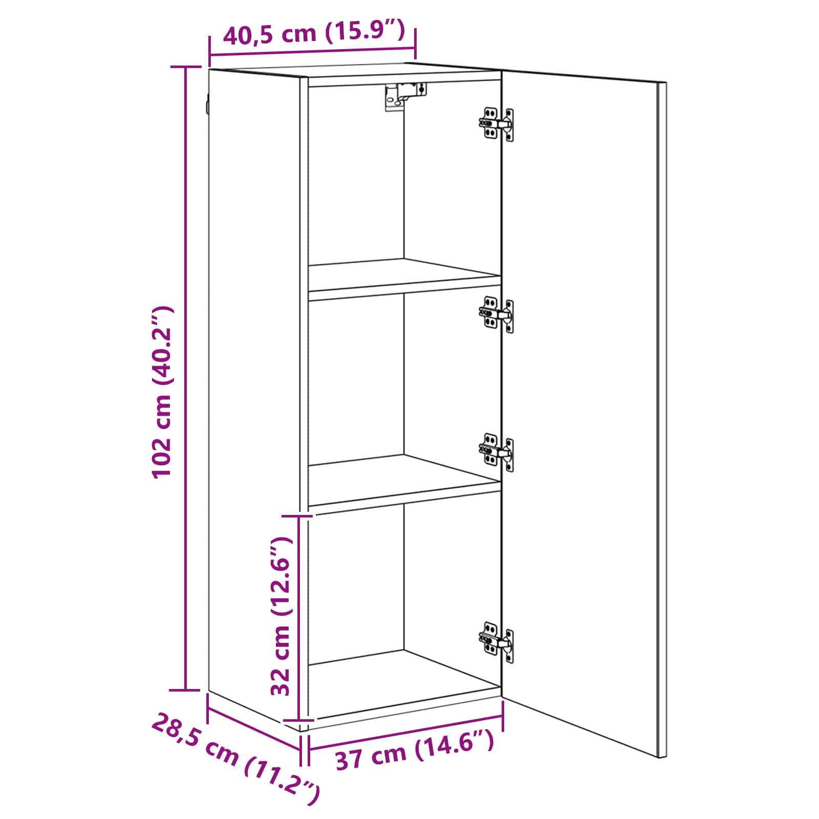 TV zidni ormar Zidne Umjetnički hrast 40,5 x 30 x 102 cm