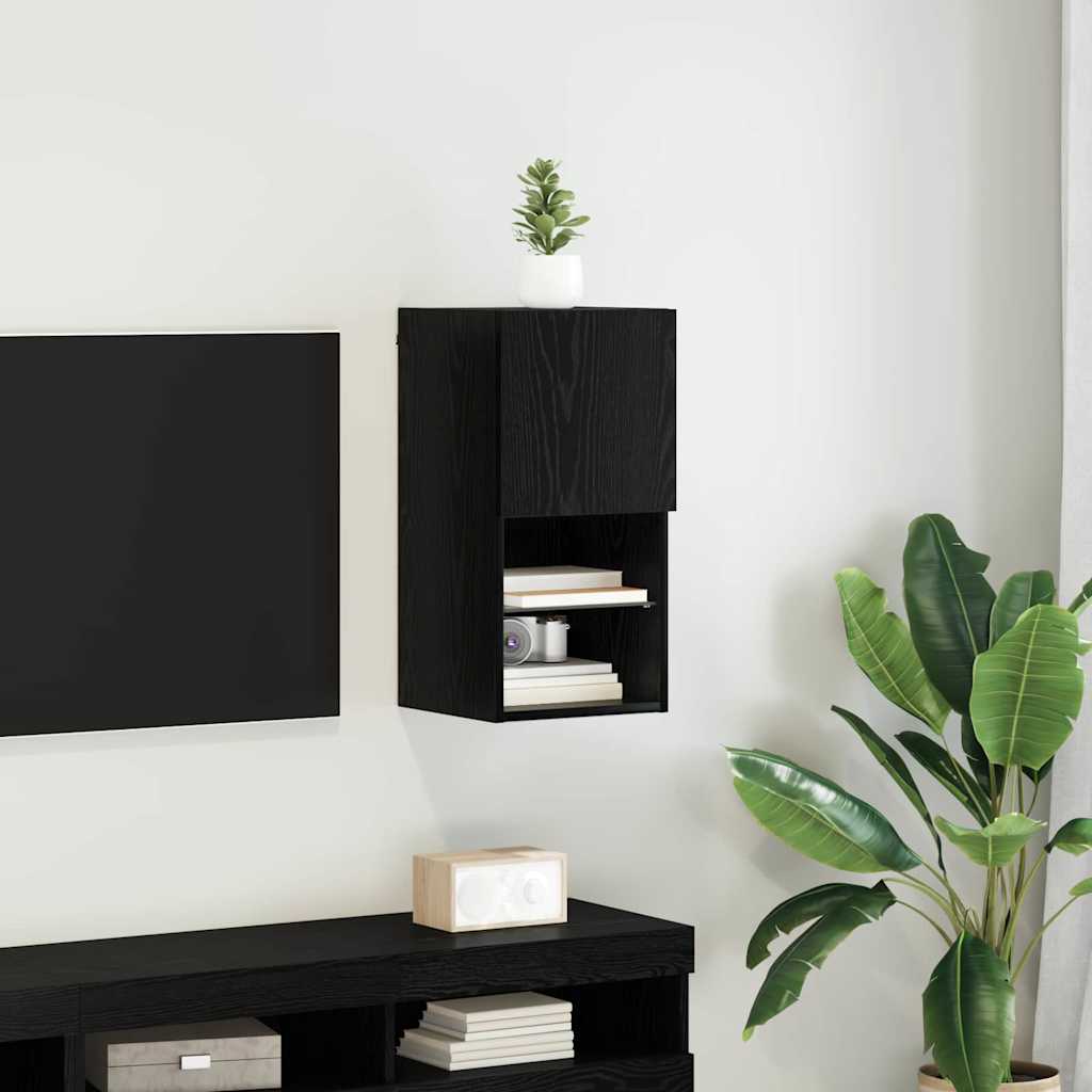 TV ormar za montažu na zid Zidne Crni hrast 30,5 x 30 x 60 cm