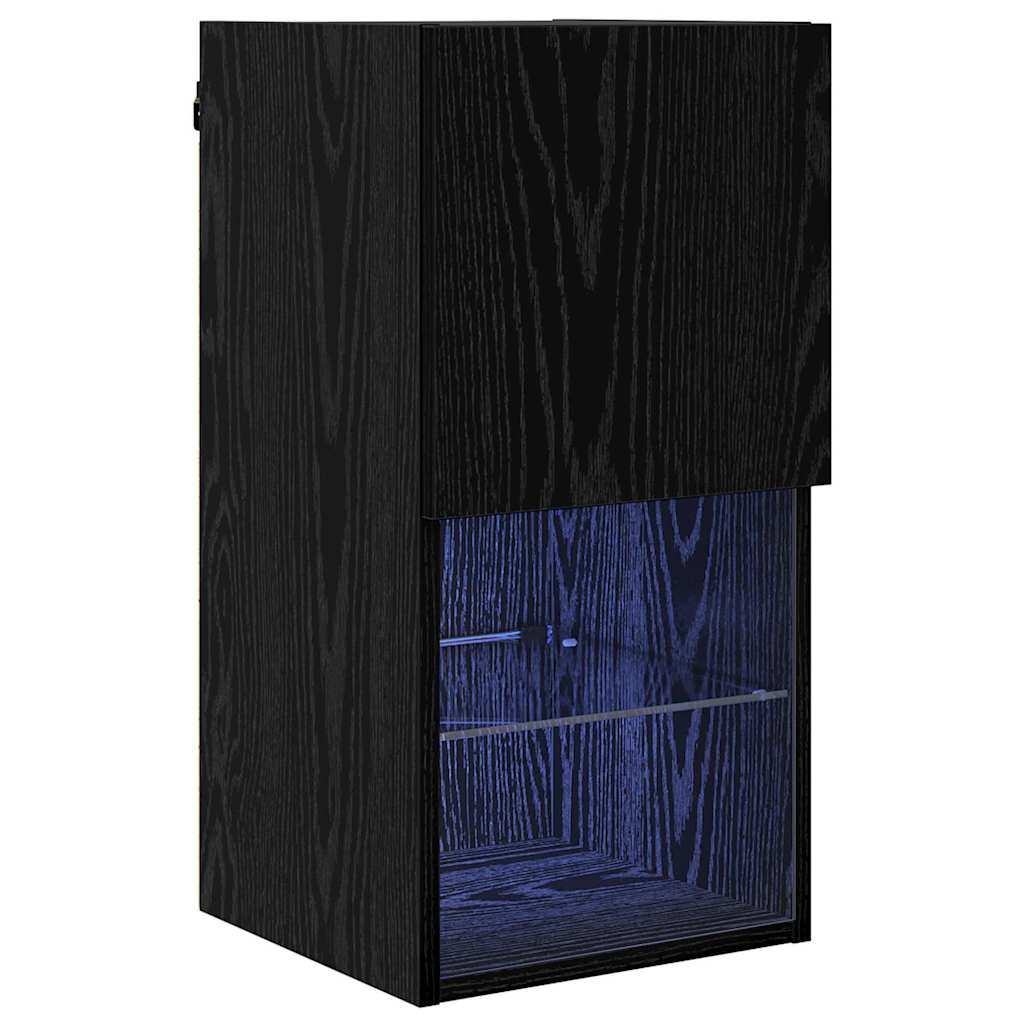 TV ormar za montažu na zid Zidne Crni hrast 30,5 x 30 x 60 cm