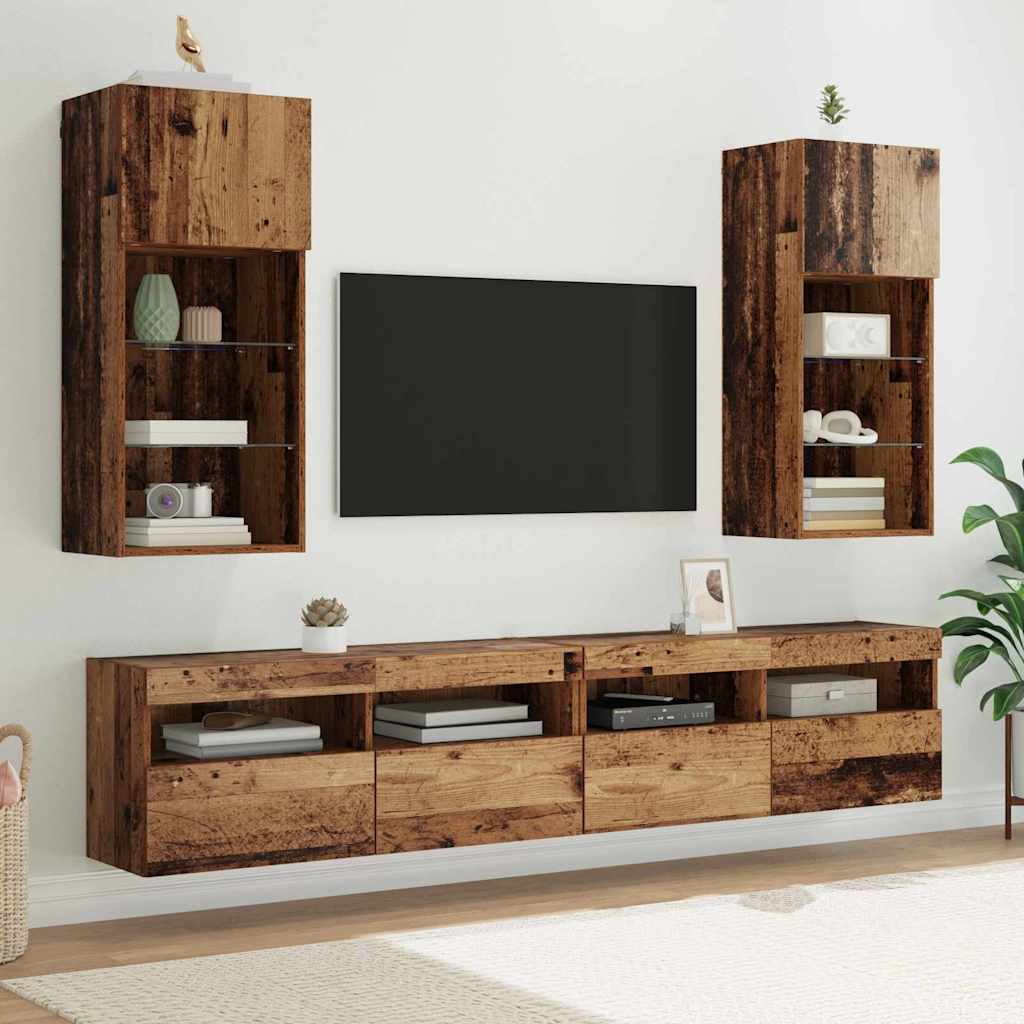 Zidni TV ormari Zidne 2 pcs Staro drvo 40,5 x 30 x 90 cm