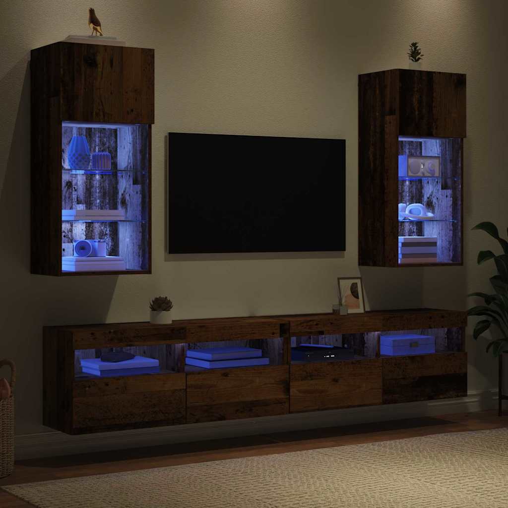 Zidni TV ormari Zidne 2 pcs Staro drvo 40,5 x 30 x 90 cm