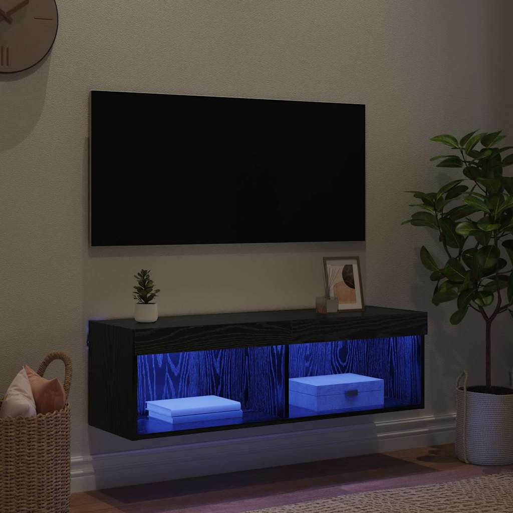 TV zidni ormar Crni hrast 100 x 30 x 30 cm Konstruirano drvo
