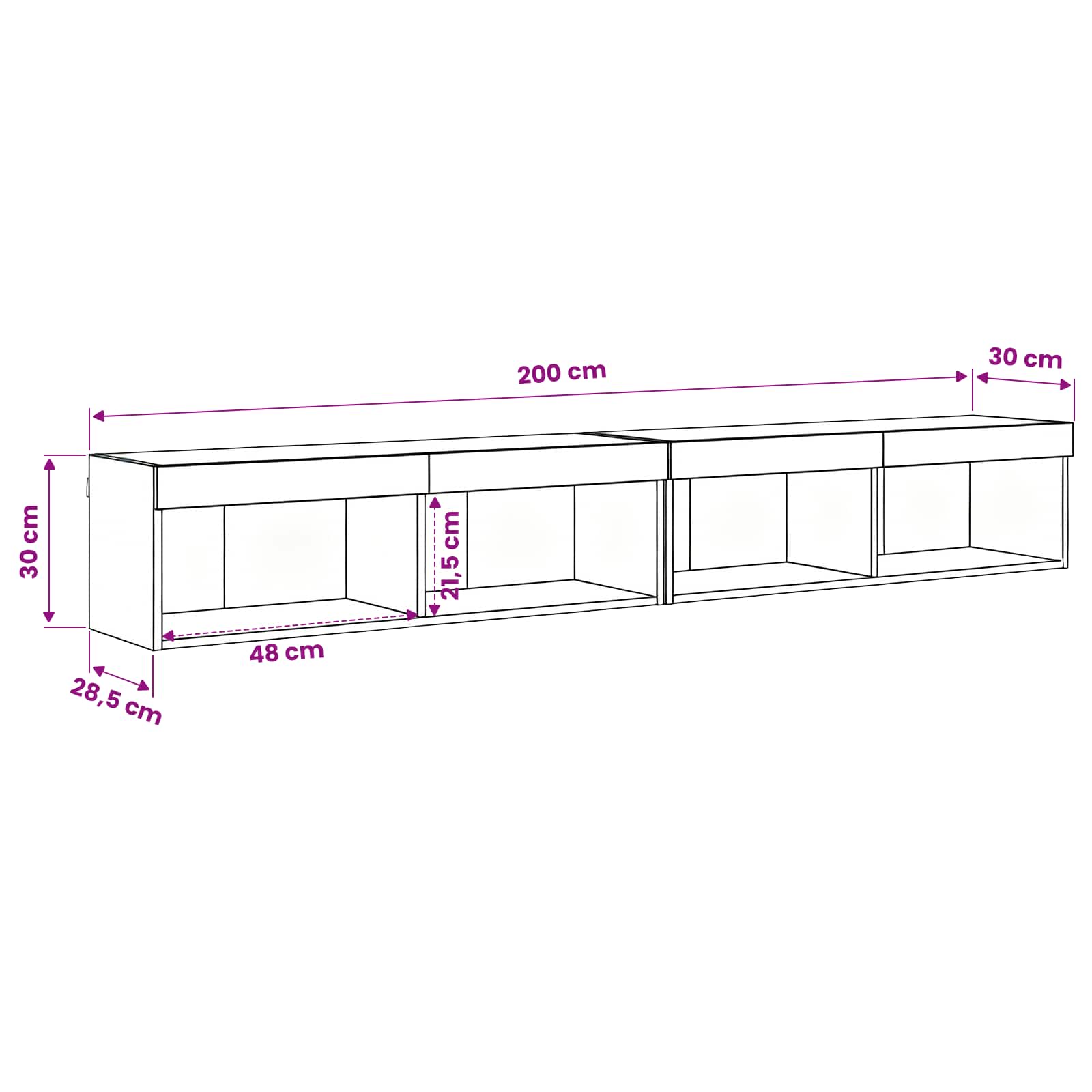 TV zidni ormar Crni hrast 100 x 30 x 30 cm Konstruirano drvo