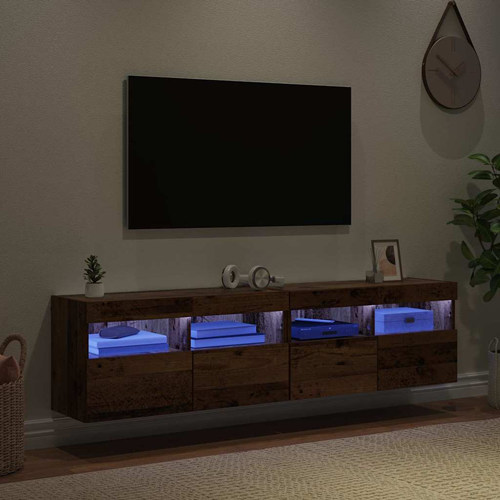 TV zidni ormari Zidne 2 pcs Staro drvo 80 x 30 x 40 cm