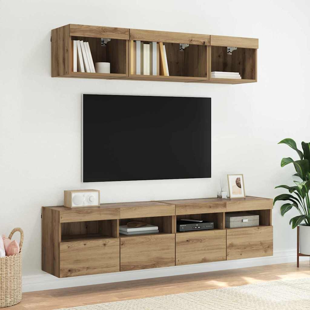 TV zidni ormari Zidne 2 pcs Umjetnički hrast 80 x 30 x 40 cm