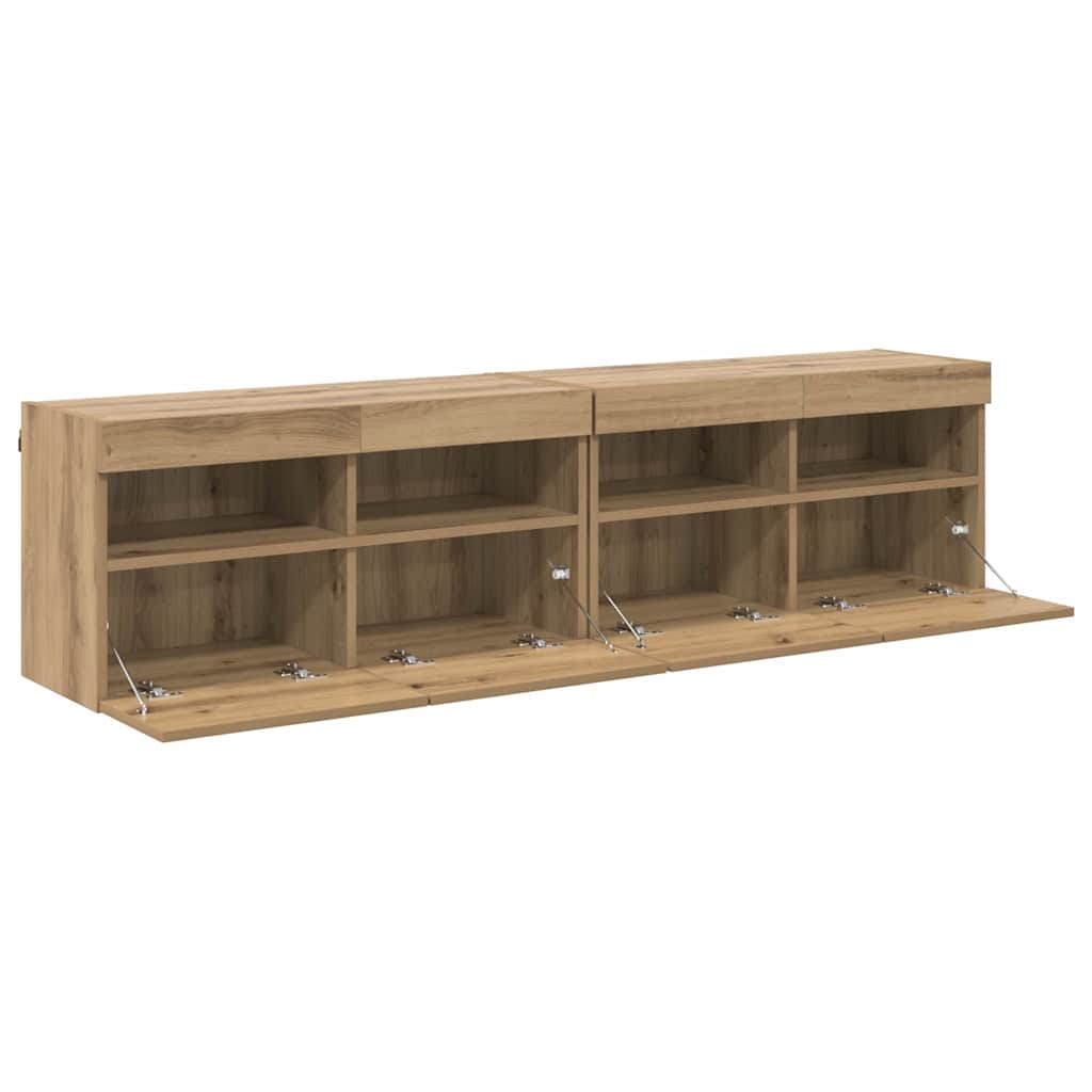 TV zidni ormari Zidne 2 pcs Umjetnički hrast 80 x 30 x 40 cm
