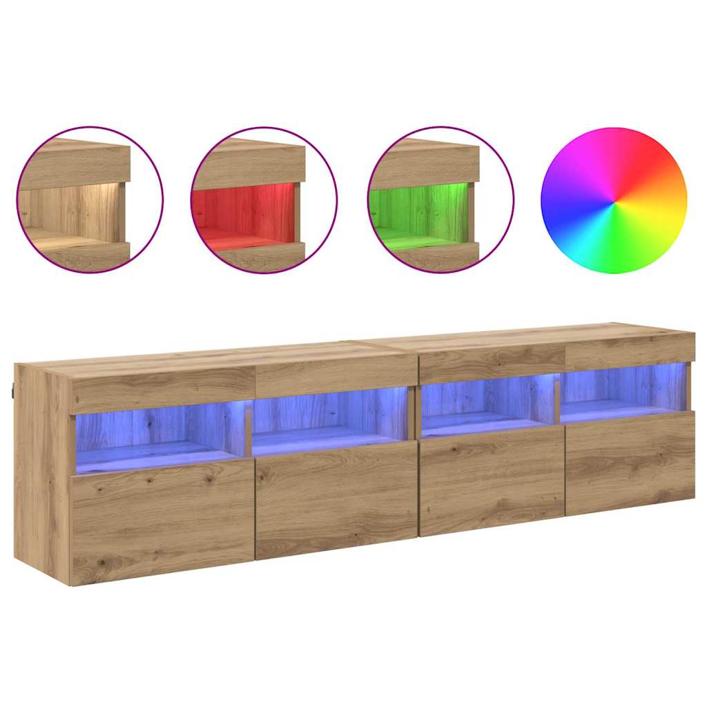 TV zidni ormari Zidne 2 pcs Umjetnički hrast 80 x 30 x 40 cm