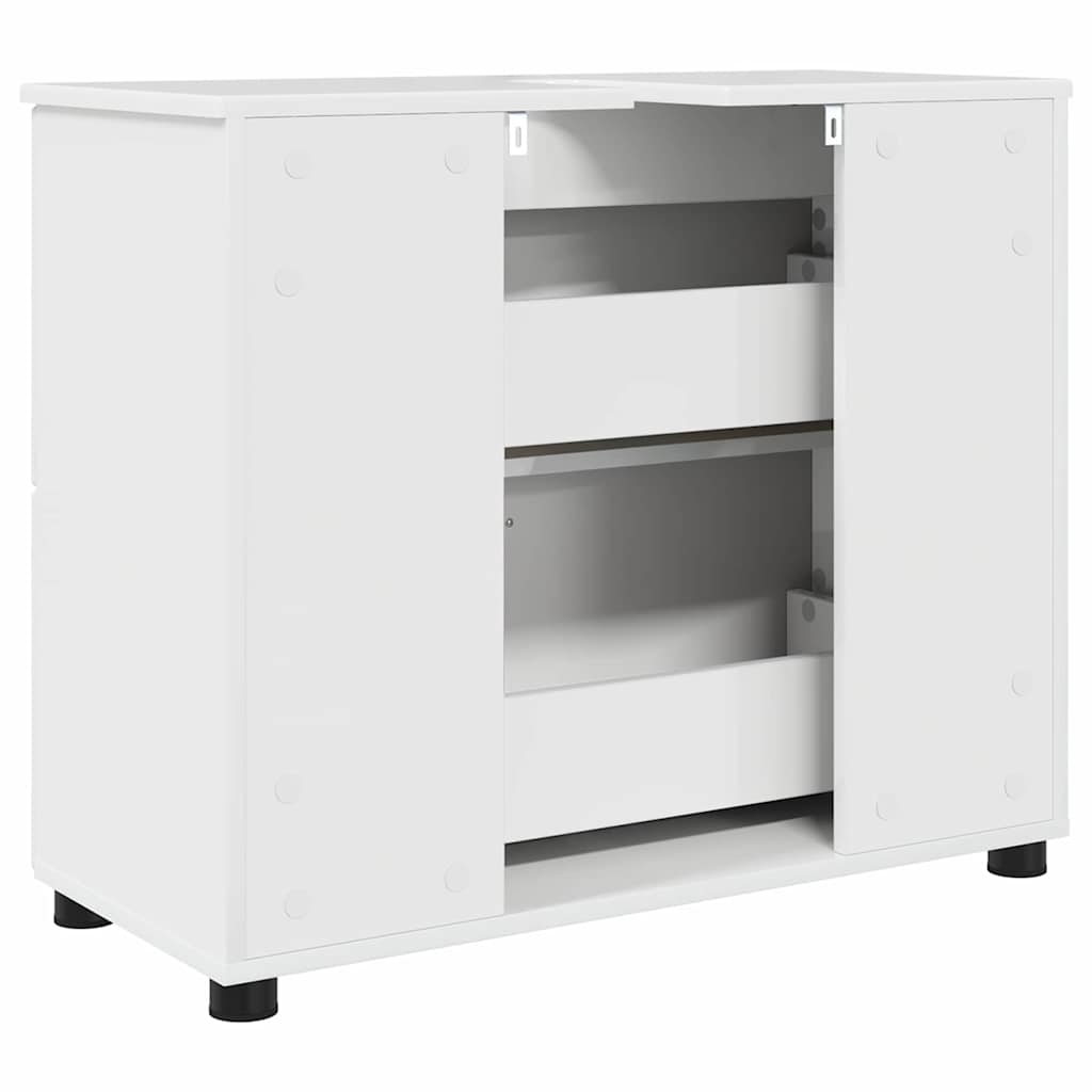 Kupaonski ormar s ladicama Visoki sjaj bijela 76,5 x 35 x 64 cm