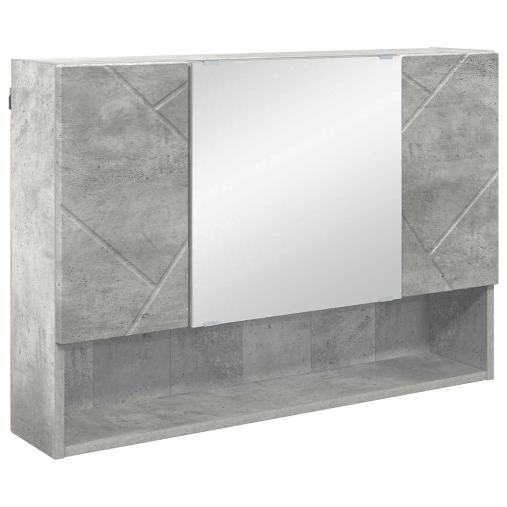 Ogledalo ormar Betonski sivi 80 x 17 x 55 cm Konstruirano drvo