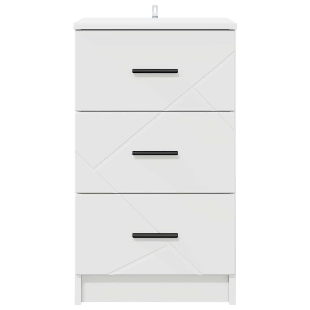 Noćni ormar s ladicama Bijelo 38 x 38 x 66 cm Konstruirano drvo