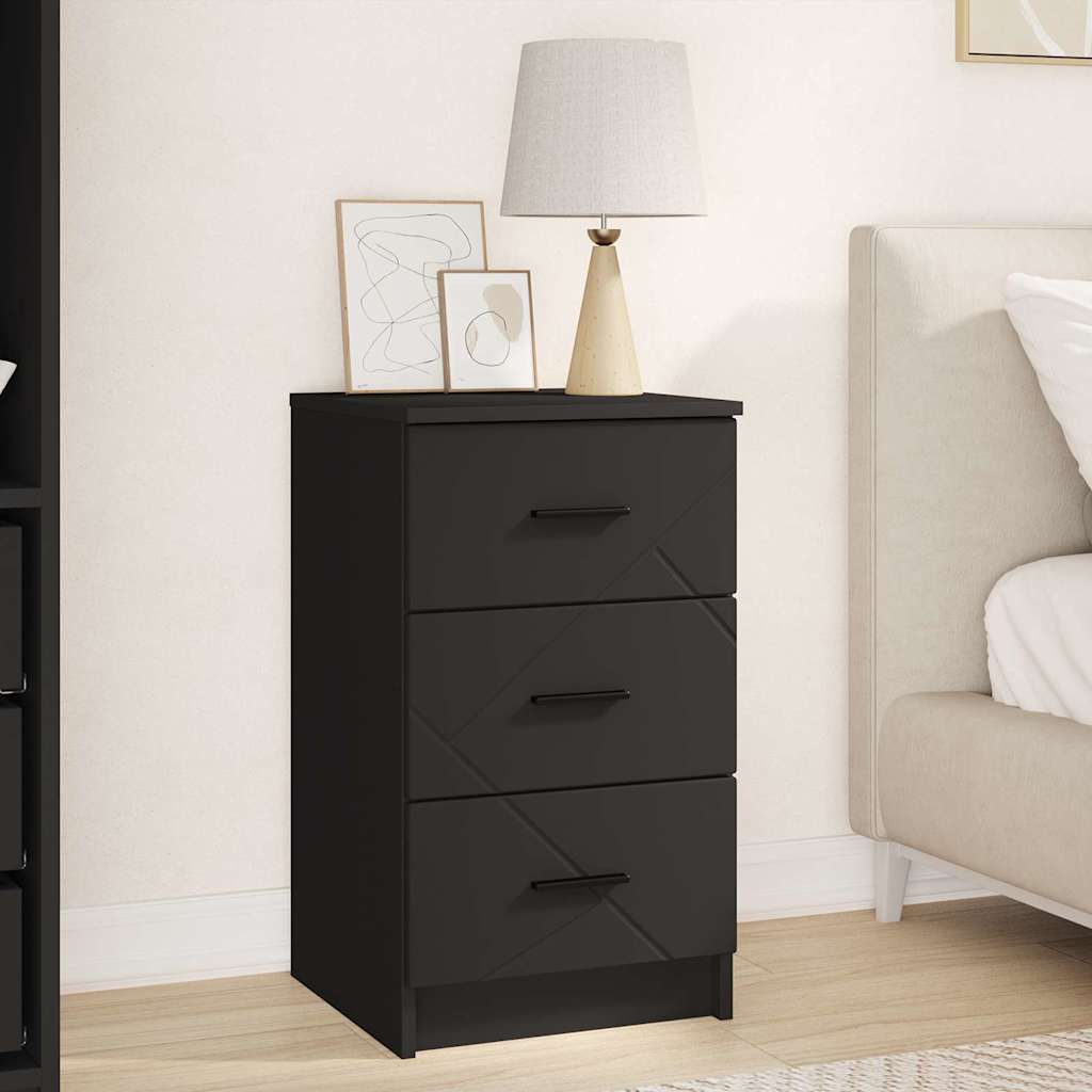Noćni ormar s ladicama Crna 38 x 38 x 66 cm Konstruirano drvo