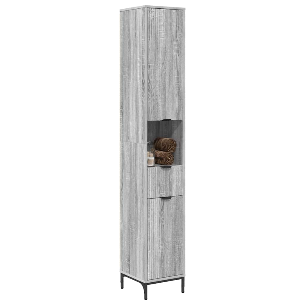 Kupaonski ormar s ladicama Siva Sonoma 31,5 x 33 x 190 cm