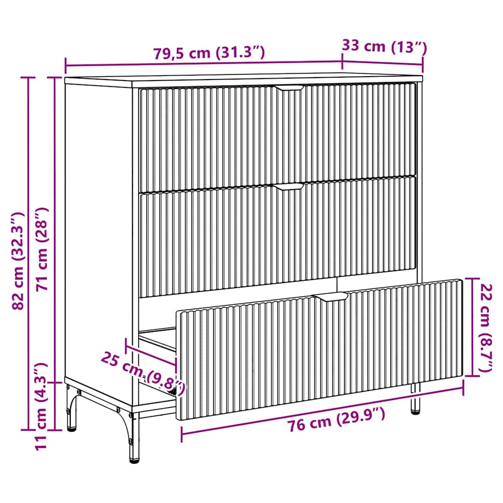 Kreveta Sonoma hrast 79,5 x 33 x 82 cm Konstruirano drvo