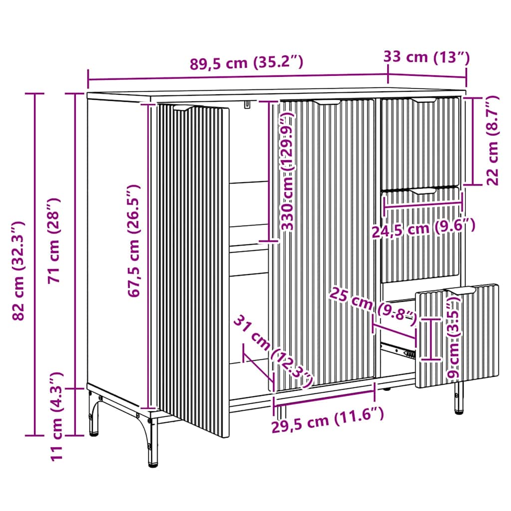 Kreveta Visoki sjaj bijela 89,5 x 33 x 82 cm Konstruirano drvo