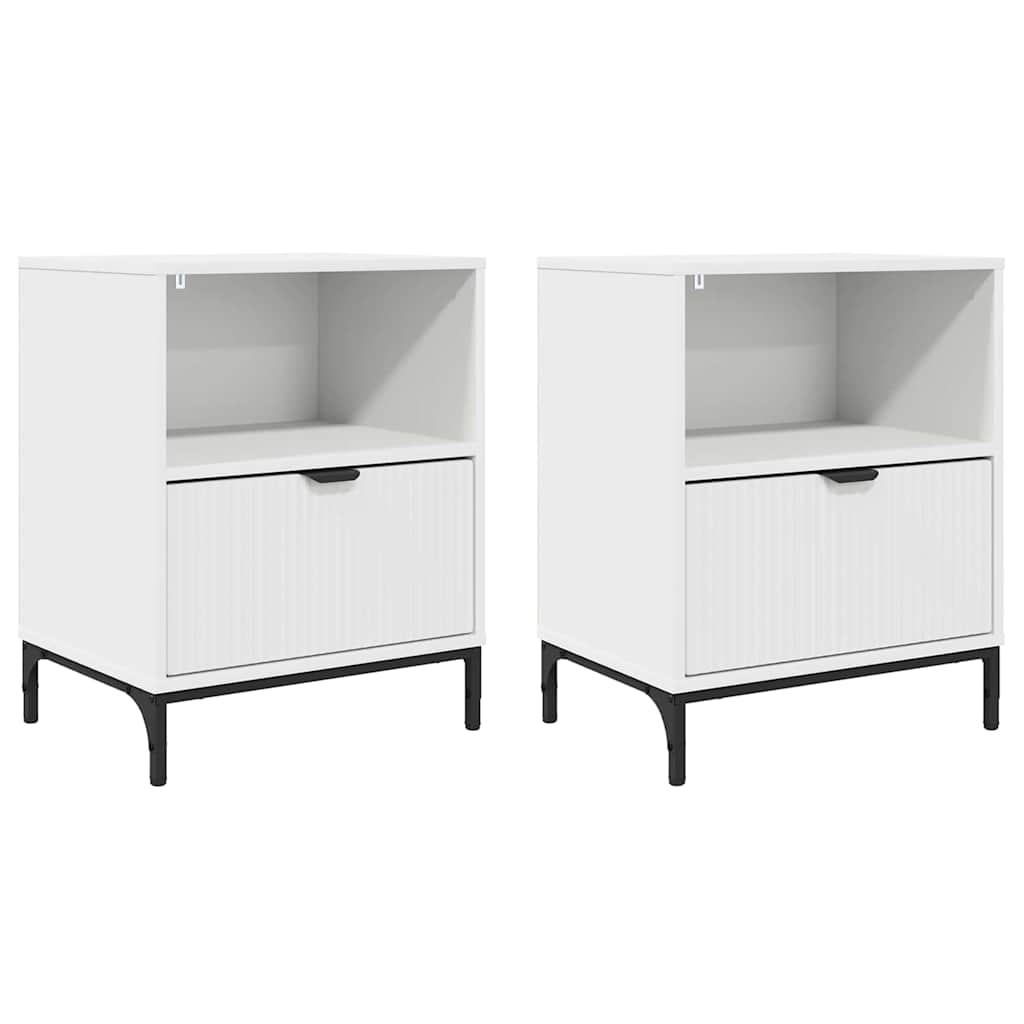 Noćni ormar 2 pcs Bijelo 49 x 36 x 61 cm Konstruirano drvo