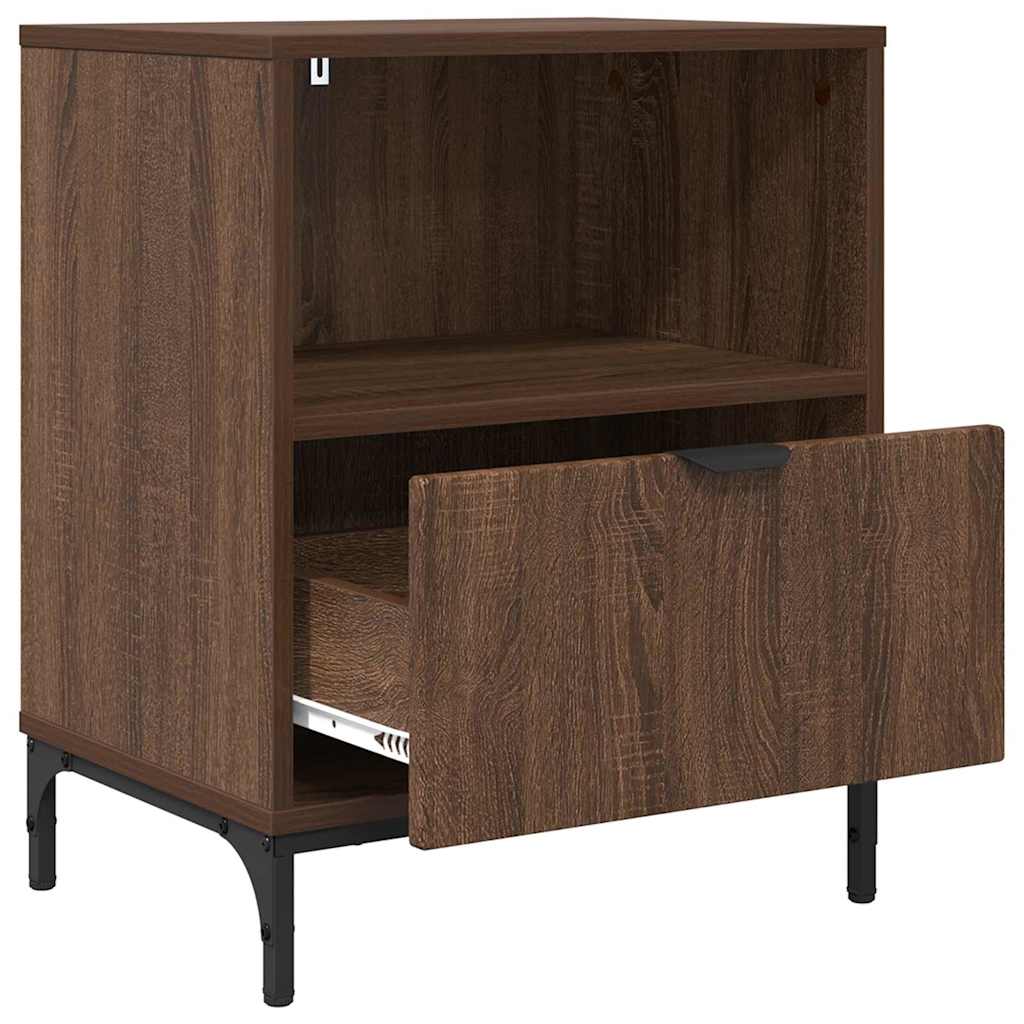 Noćni ormar 2 pcs Smeđi hrast 49 x 36 x 61 cm Konstruirano drvo