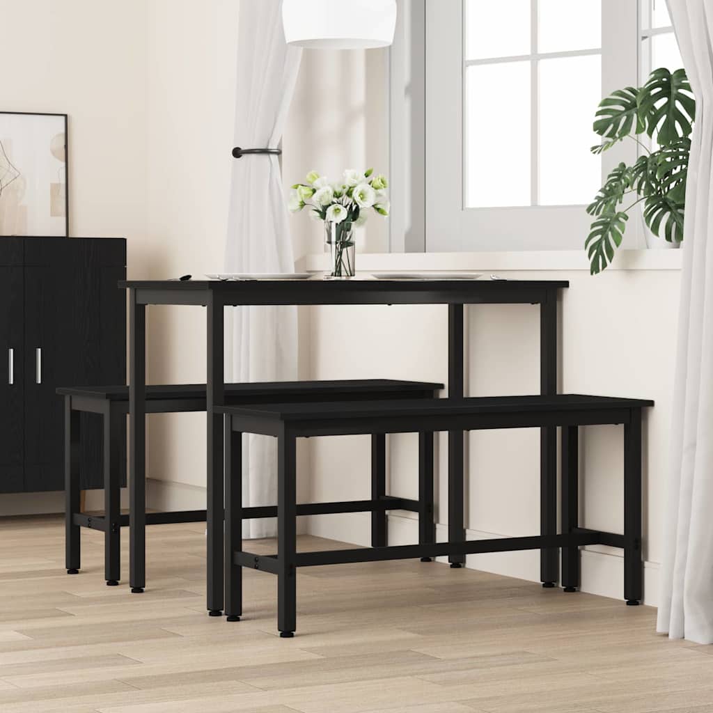 Klupa za blagovanje 2 pcs Crni hrast 100 x 32,5 x 48,5 cm
