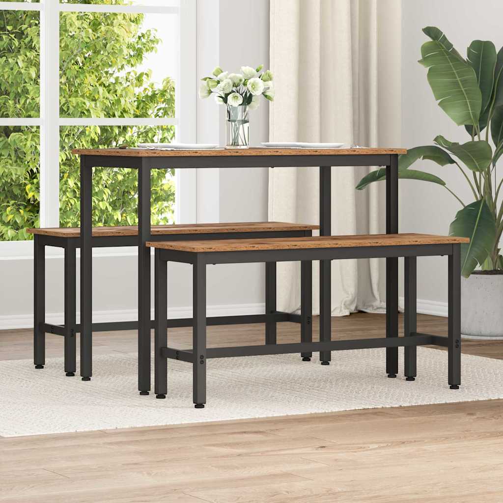 Klupa za blagovanje 2 pcs Staro drvo 100 x 32,5 x 48,5 cm