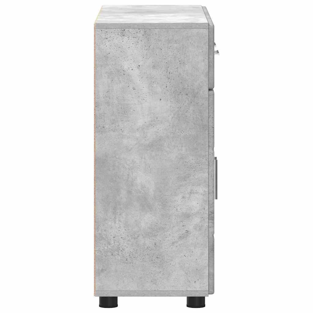 Kreveta s policom FLORIN Betonski sivi 88,5 x 30,5 x 73 cm