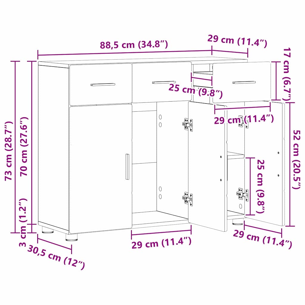 Kreveta FLORIN Staro drvo 88,5 x 30,5 x 73 cm Konstruirano drvo
