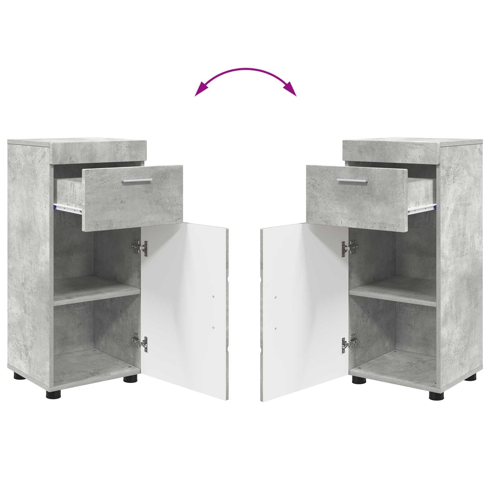 Set ormarića za kupaonicu TULUM Betonski sivi 37 x 31,5 x 82 cm