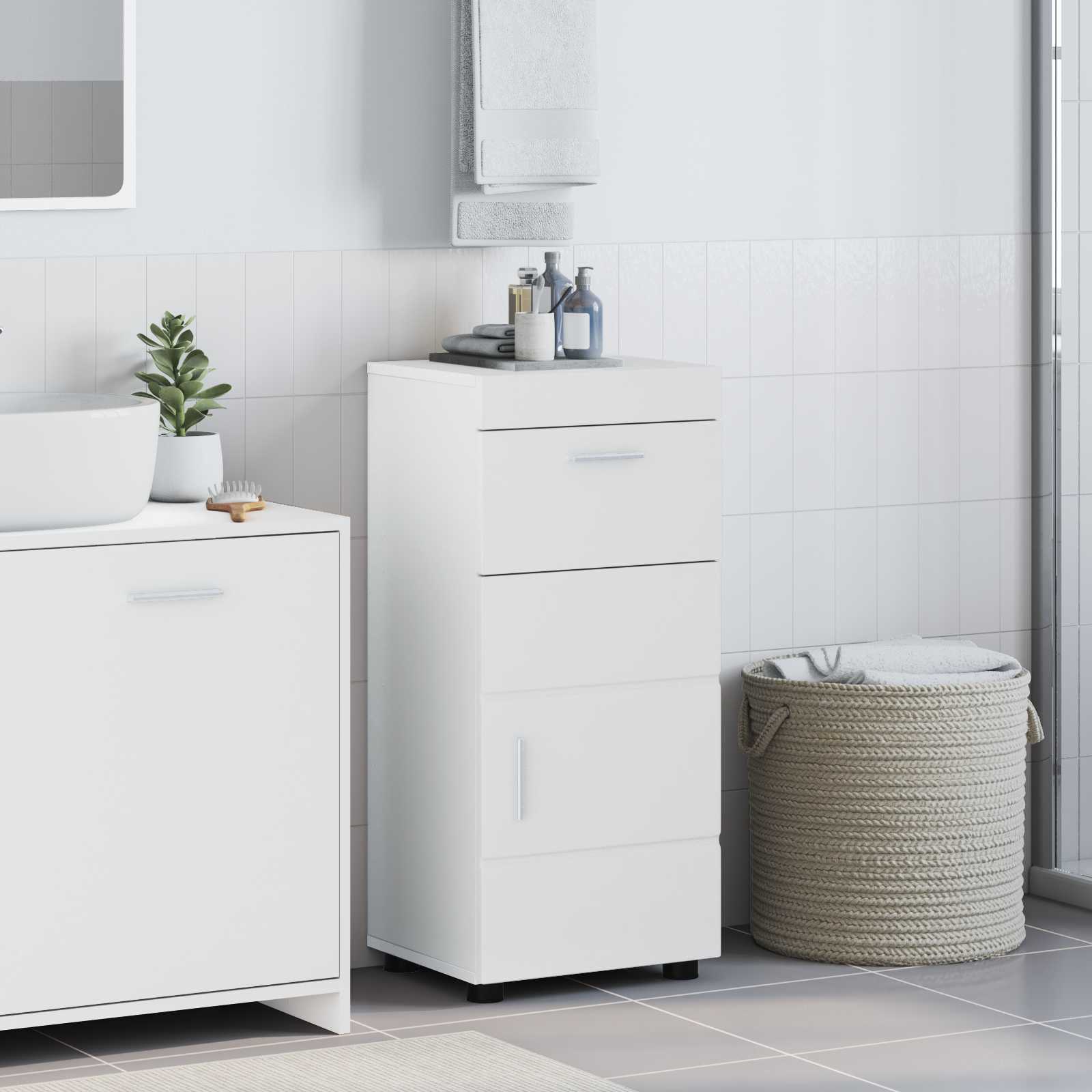 Set ormarića za kupaonicu TULUM Visoki sjaj bijela
