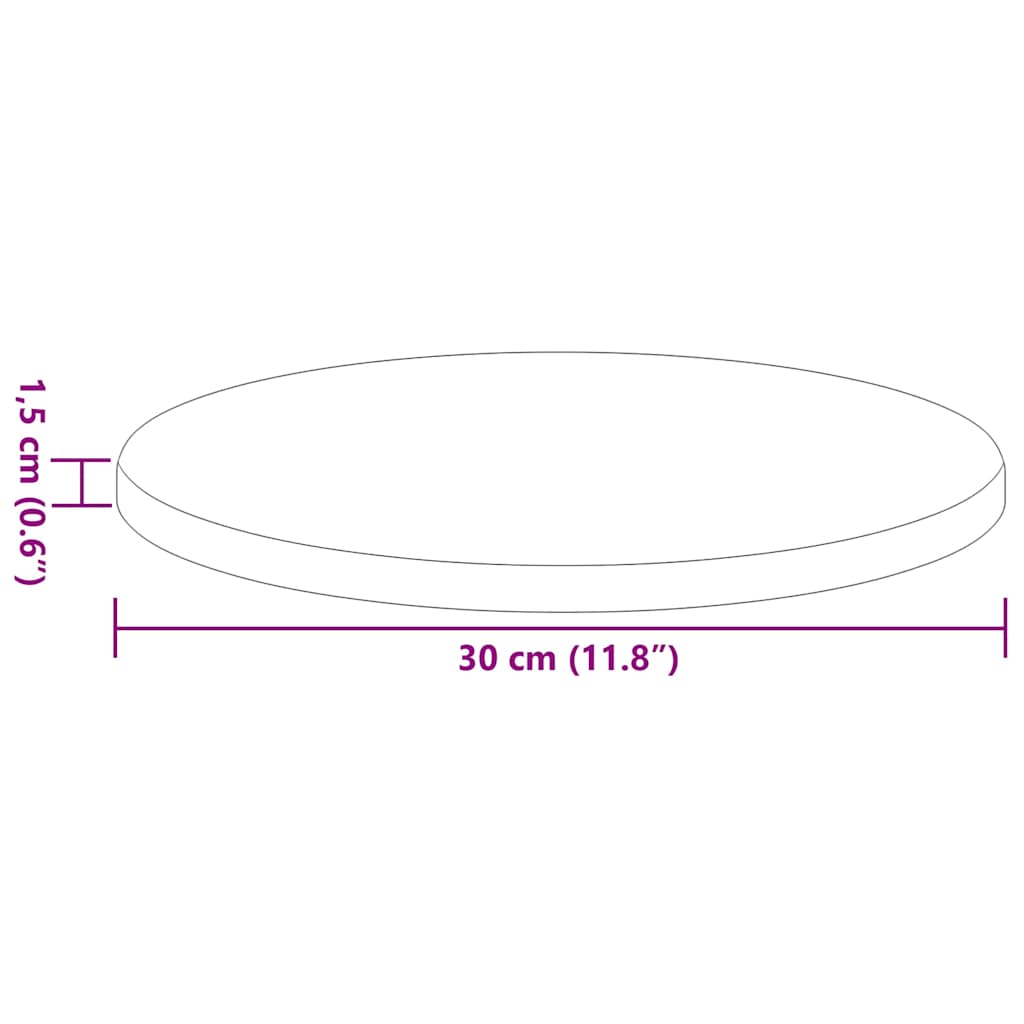 Gornji dio stola Bijelo Ø 30 x 1,5 cm Konstruirano drvo