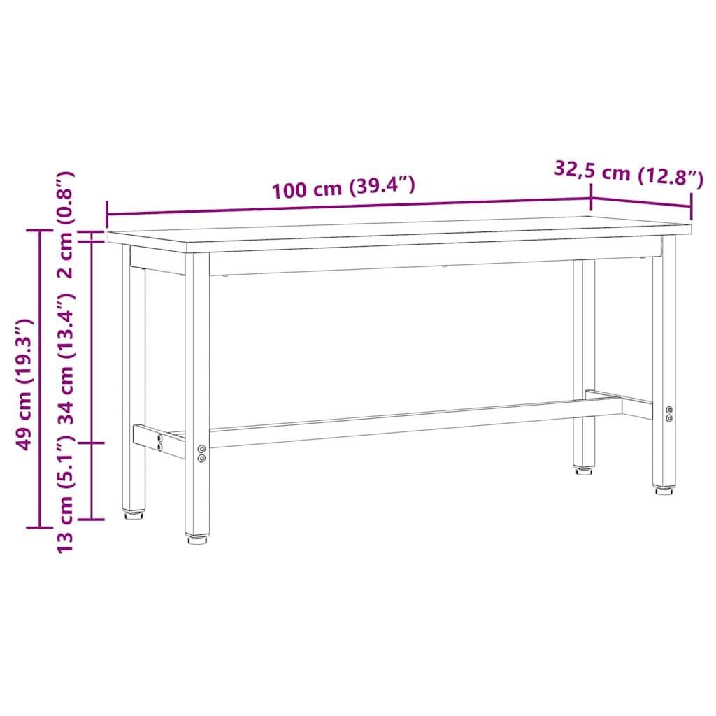 Klupa za blagovanje 2 pcs Bijelo 100 x 32,5 x 49 cm