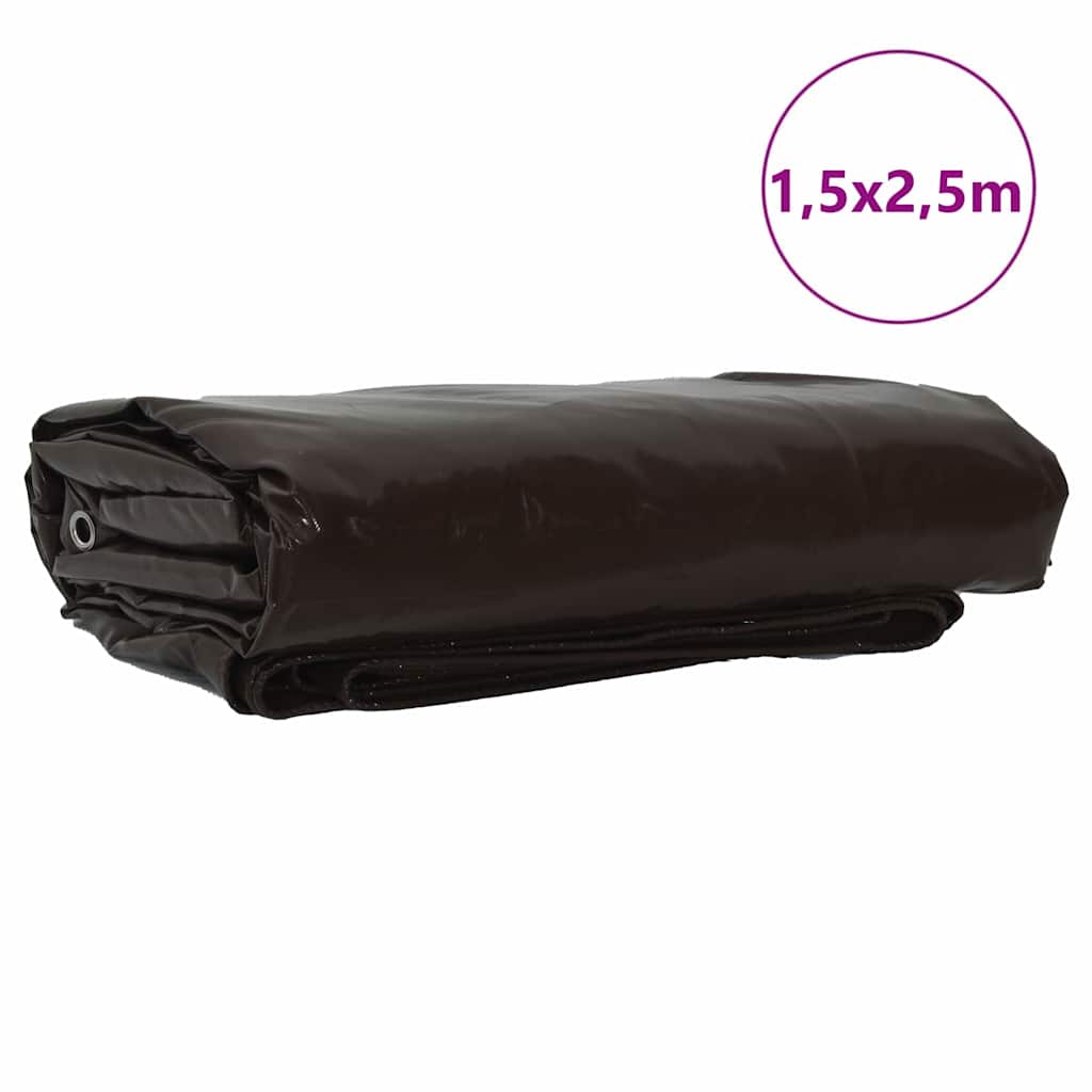 Cerada 650g / m² Smeđa 1,5 x 2,5 m Platno s PVC premazom