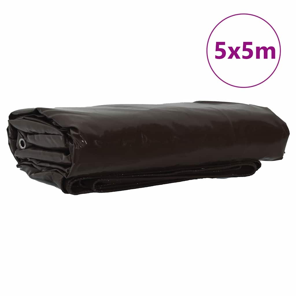 Cerada 650g / m² Smeđa 5 x 5 m Platno s PVC premazom