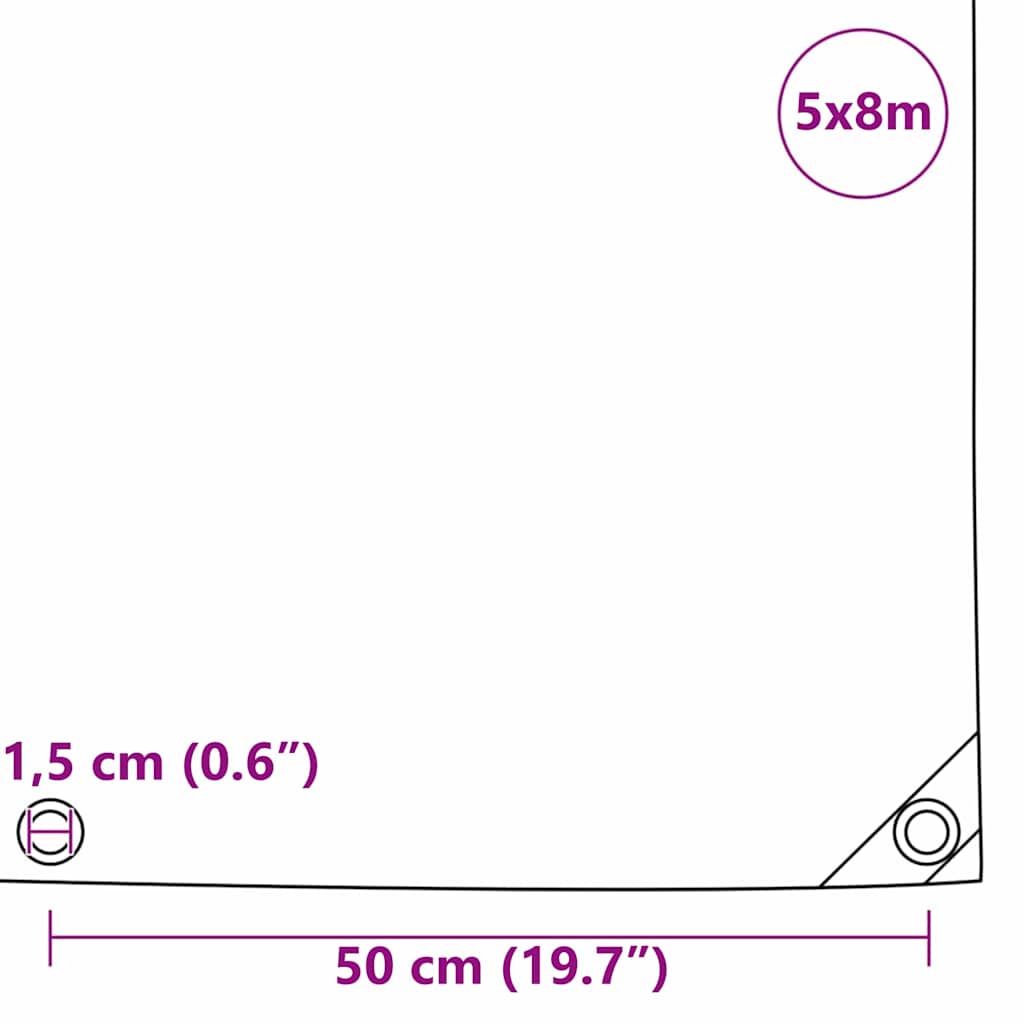 Cerada 650g / m² Smeđa 5 x 8 m Platno s PVC premazom