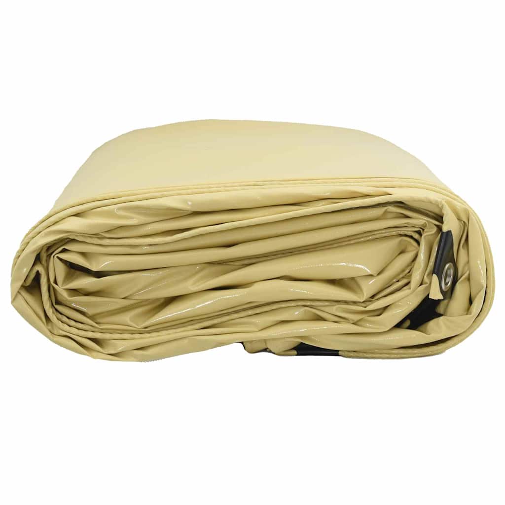 Cerada 650g / m² Bež 4 x 4 m Platno s PVC premazom