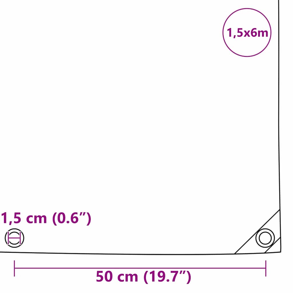 Cerada 650g / m² Bež 1,5 x 6 m Platno s PVC premazom