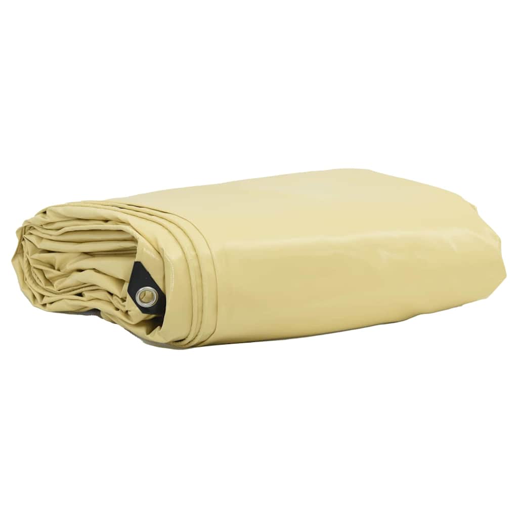 Cerada 650g / m² Bež 3,5 x 5 m Platno s PVC premazom