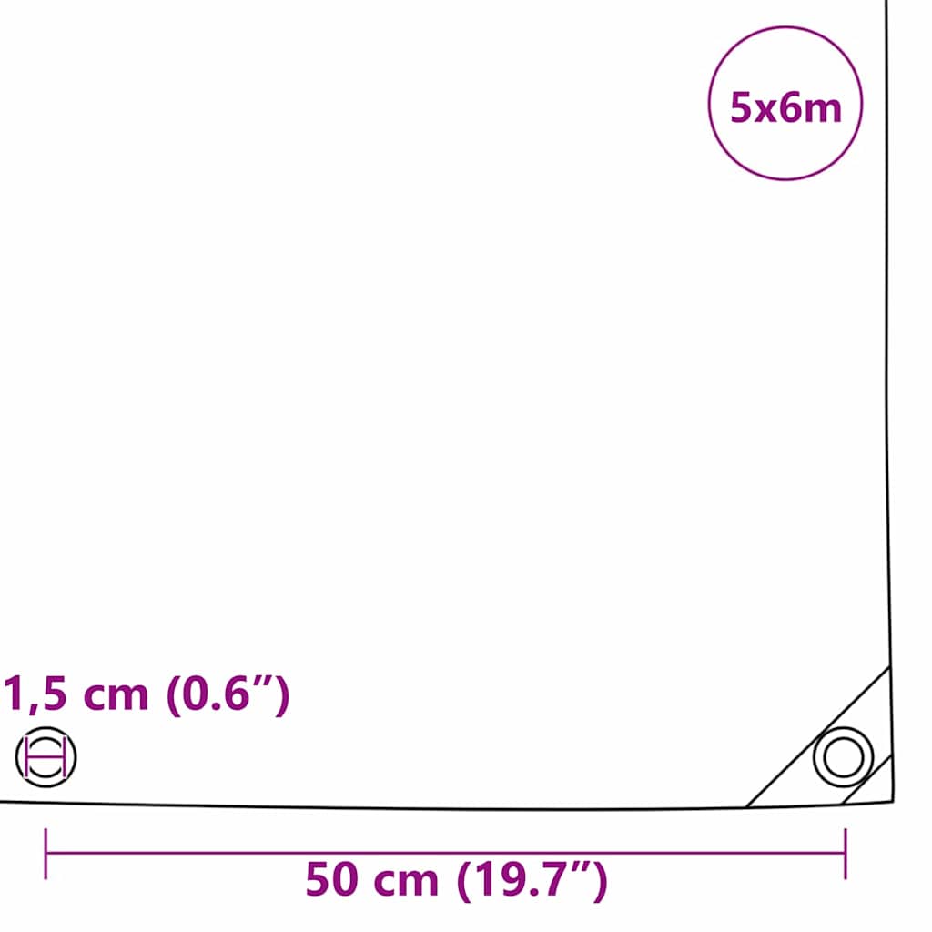 Cerada 650g / m² Bež 5 x 6 m Platno s PVC premazom