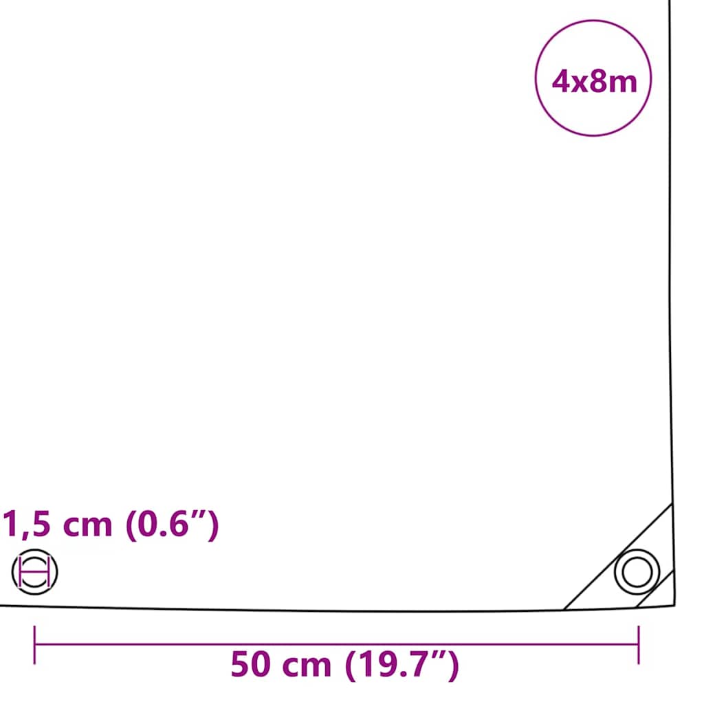 Cerada 650g / m² Maslinasto zelena 4 x 8 m Platno s PVC premazom