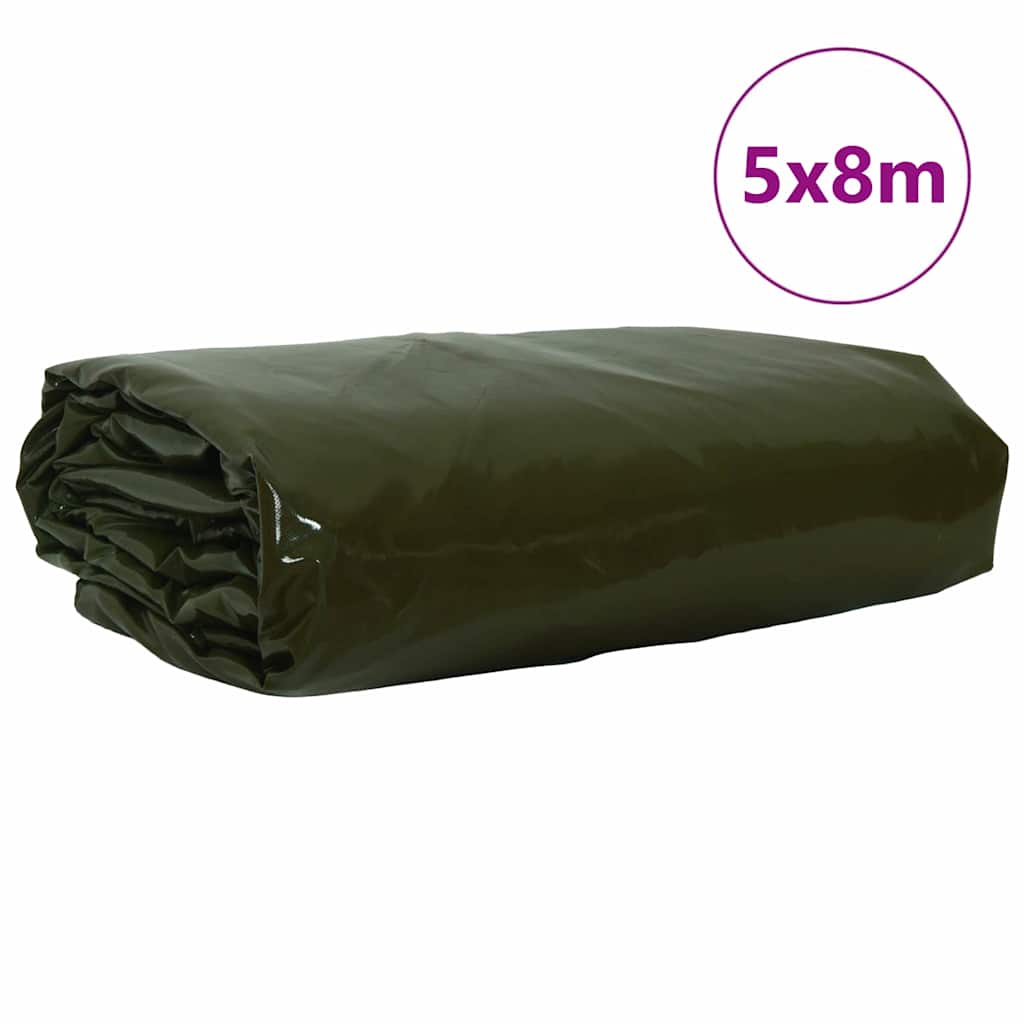Cerada 650g / m² Maslinasto zelena 5 x 8 m Platno s PVC premazom