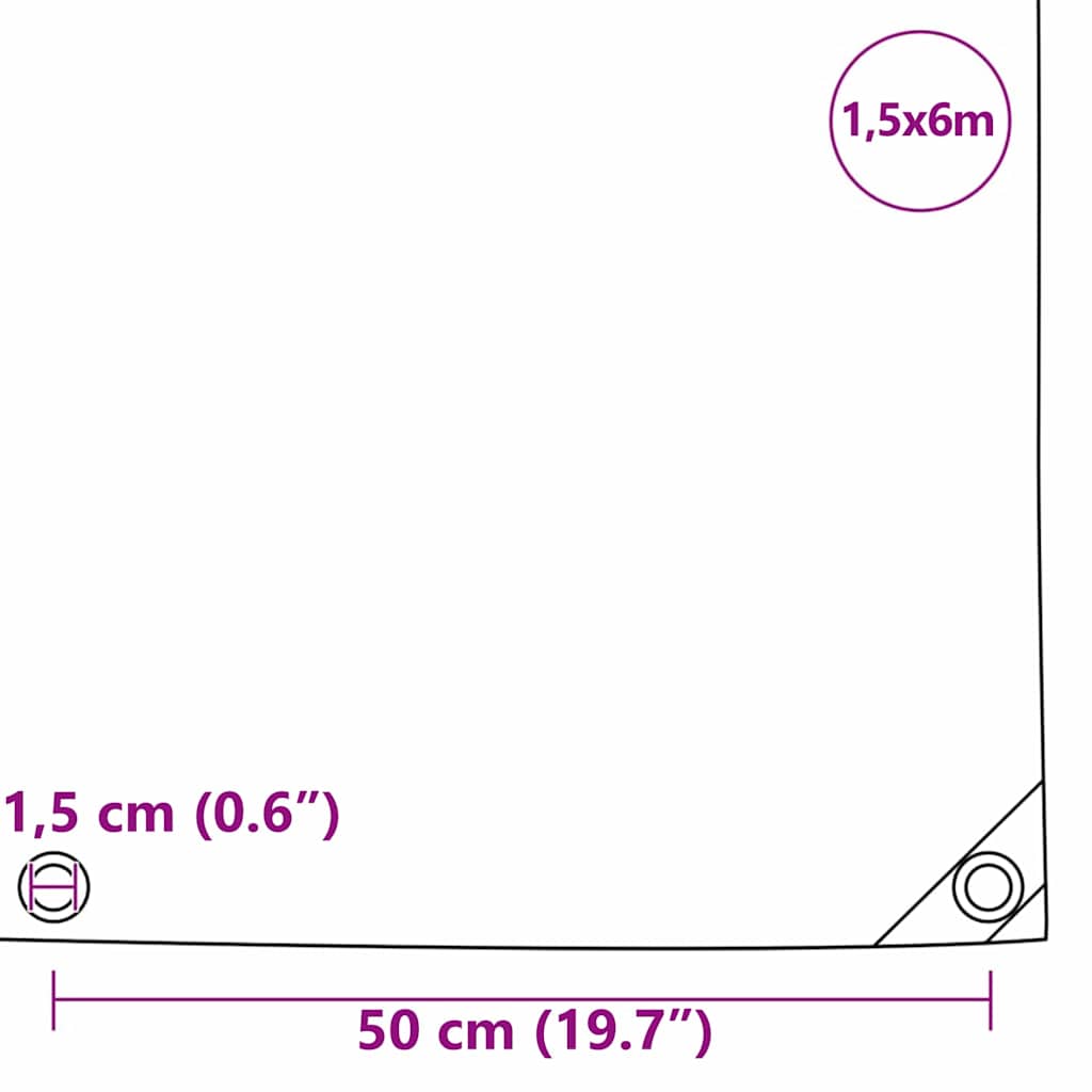 Cerada 650g / m² Narančasta 1,5 x 6 m Platno s PVC premazom
