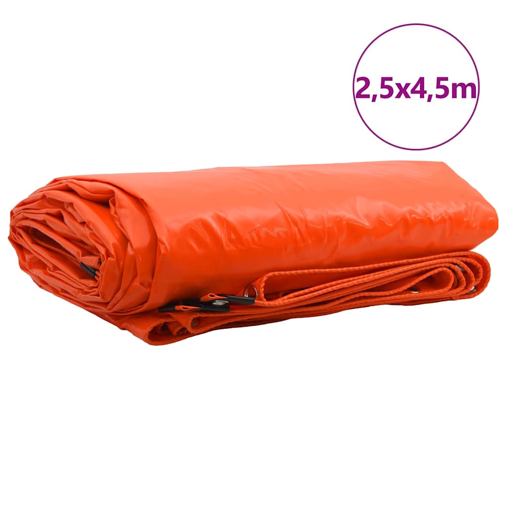 Cerada 650g / m² Narančasta 2,5 x 4,5 m Platno s PVC premazom